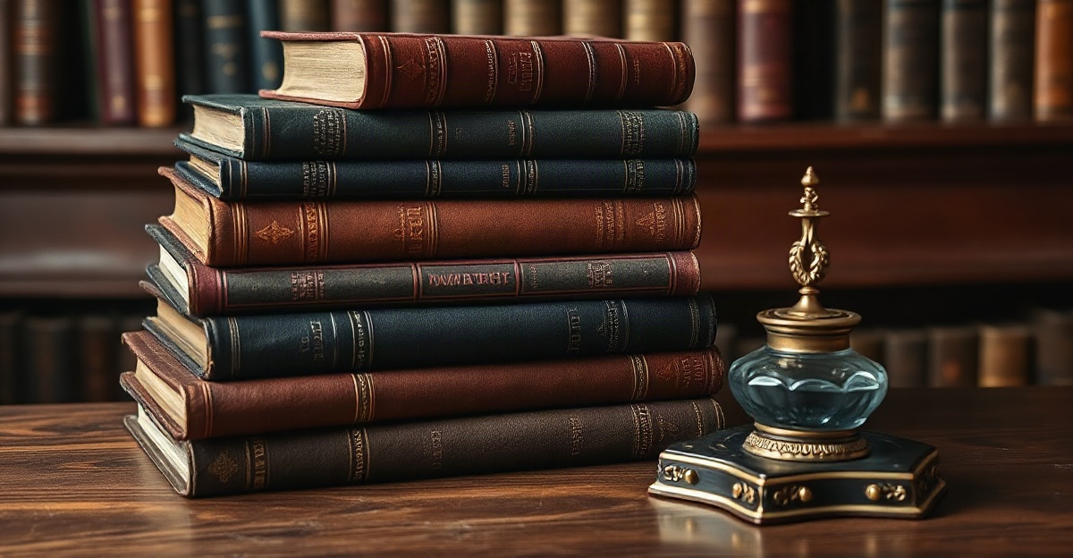 Стопка книг в библиотеке — обложка номера